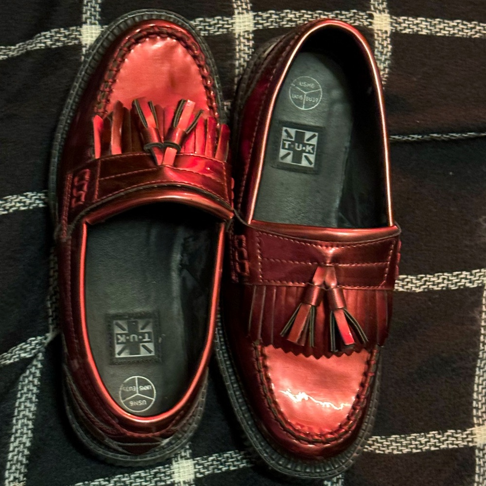 Rare chrome burgundy loafers